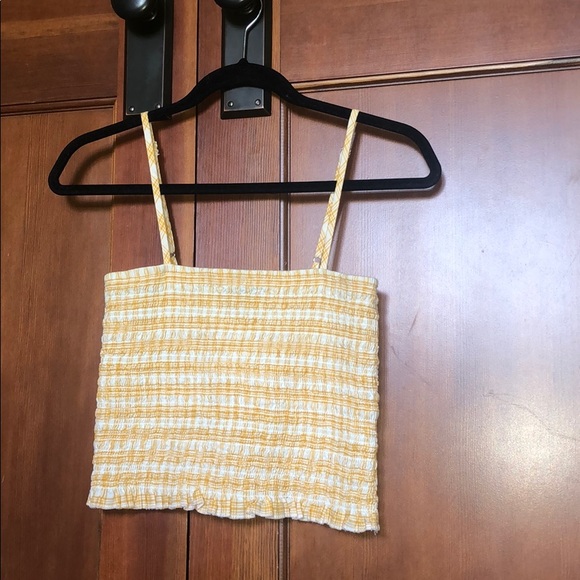 Yellow and white tube top with adjustable straps - Picture 1 of 3